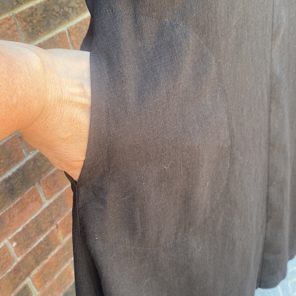 Athena Marie - black aline dress with pockets - viscose $ linen - Picture 4 of 13
